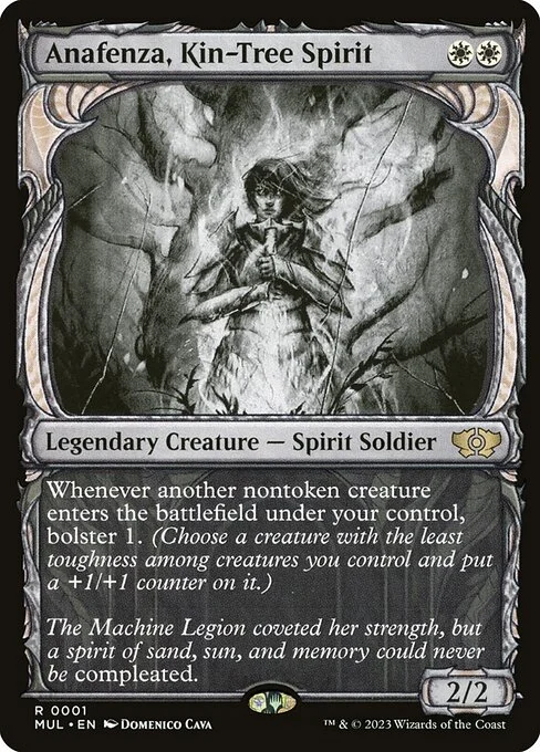 Anafenza, Kin-Tree Spirit, carta Magic di tipo Legendary Creature — Spirit Soldier illustrata da Domenico Cava