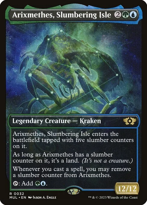Arixmethes, Slumbering Isle, carta Magic di tipo Legendary Creature — Kraken illustrata da Jason A. Engle