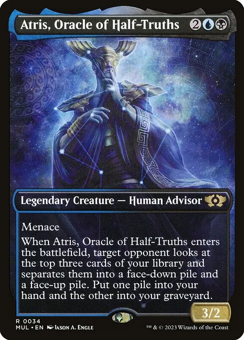 Atris, Oracle of Half-Truths, carta Magic di tipo Legendary Creature — Human Advisor illustrata da Jason A. Engle