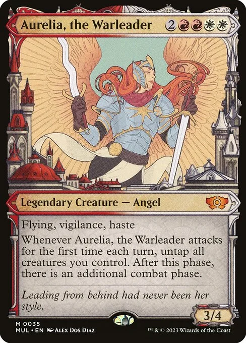 Aurelia, the Warleader, carta Magic di tipo Legendary Creature — Angel illustrata da Alex Dos Diaz