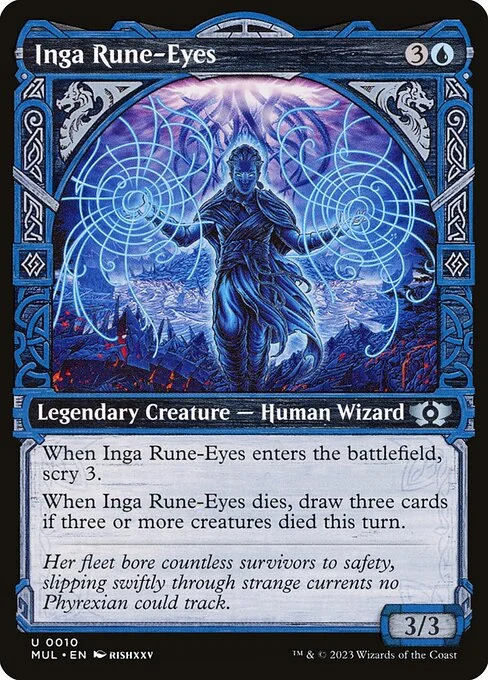 Inga Rune-Eyes, carta Magic di tipo Legendary Creature — Human Wizard illustrata da rishxxv