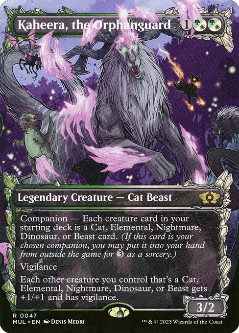 Kaheera, the Orphanguard, carta Magic di tipo Legendary Creature — Cat Beast illustrata da Denis Medri