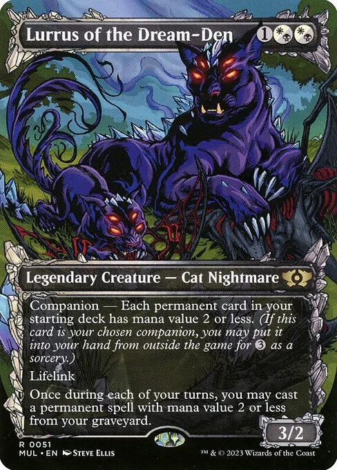 Lurrus of the Dream-Den, carta Magic di tipo Legendary Creature — Cat Nightmare illustrata da Steve Ellis