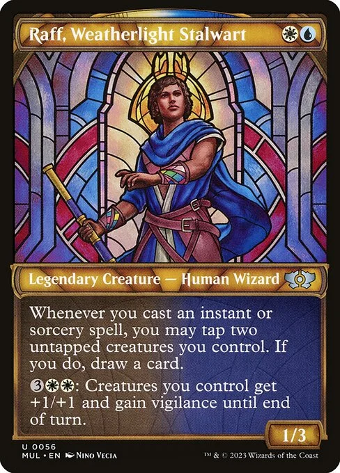 Raff, Weatherlight Stalwart, carta Magic di tipo Legendary Creature — Human Wizard illustrata da Nino Vecia