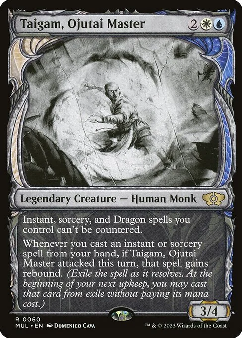 Taigam, Ojutai Master, carta Magic di tipo Legendary Creature — Human Monk illustrata da Domenico Cava