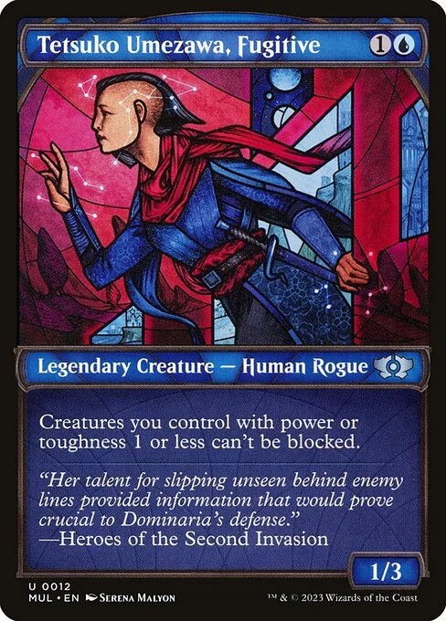 Tetsuko Umezawa, Fugitive, carta Magic di tipo Legendary Creature — Human Rogue illustrata da Serena Malyon