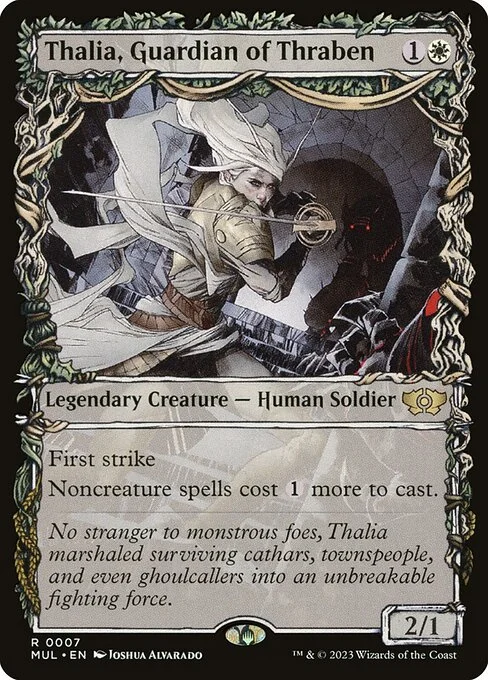 Thalia, Guardian of Thraben, carta Magic di tipo Legendary Creature — Human Soldier illustrata da Joshua Alvarado