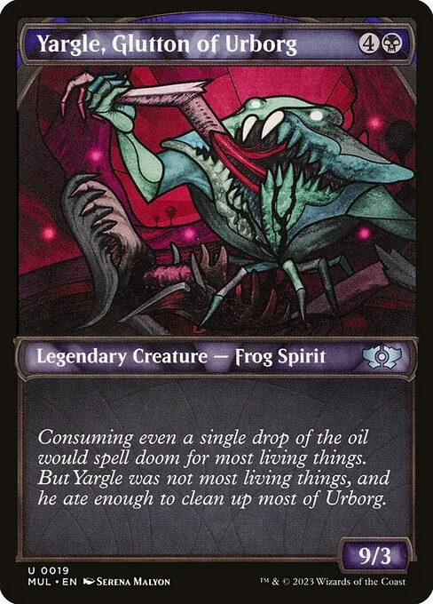 Yargle, Glutton of Urborg, carta Magic di tipo Legendary Creature — Frog Spirit illustrata da Serena Malyon