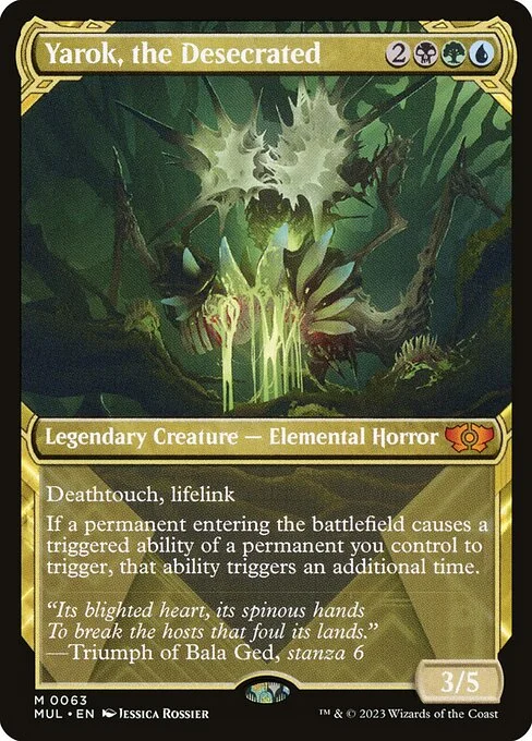 Yarok, the Desecrated, carta Magic di tipo Legendary Creature — Elemental Horror illustrata da Jessica Rossier