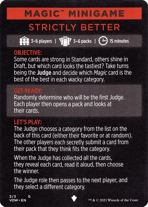 Strictly Better // Strictly Better (cont'd), carta Magic di tipo Card // Card