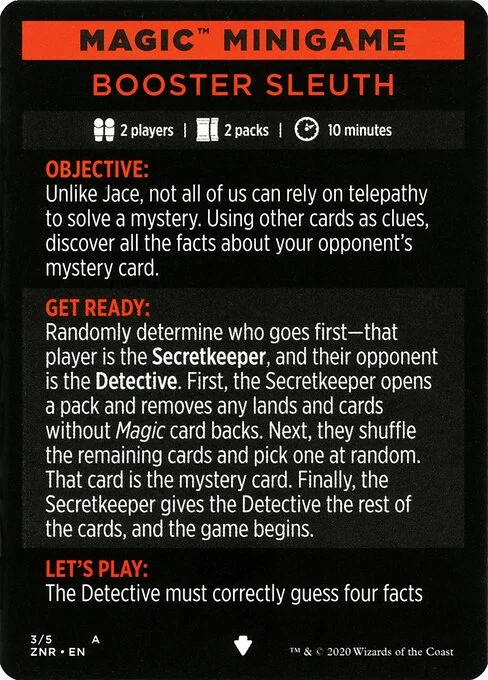 Booster Sleuth // Booster Sleuth (cont'd), carta Magic di tipo Card // Card