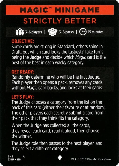Strictly Better // Strictly Better (cont'd), carta Magic di tipo Card // Card