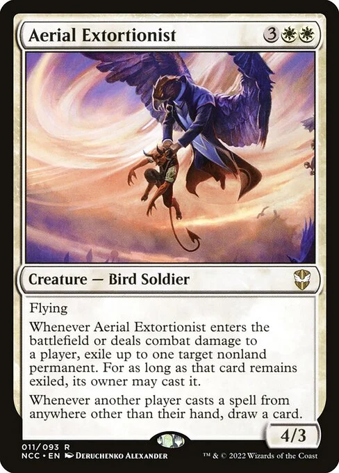 Aerial Extortionist, carta Magic di tipo Creature — Bird Soldier illustrata da Deruchenko Alexander