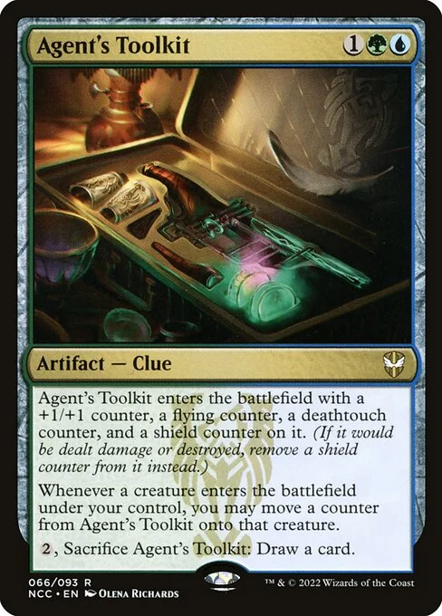 Agent's Toolkit, carta Magic di tipo Artifact — Clue illustrata da Olena Richards