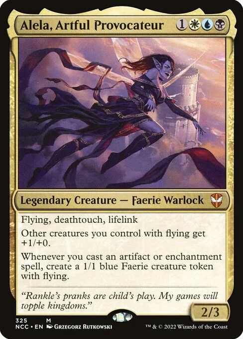 Alela, Artful Provocateur, carta Magic di tipo Legendary Creature — Faerie Warlock illustrata da Grzegorz Rutkowski