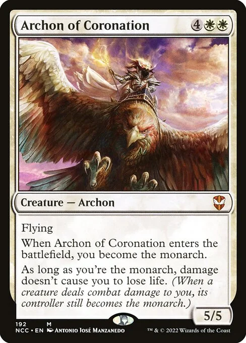 Archon of Coronation, carta Magic di tipo Creature — Archon illustrata da Antonio José Manzanedo