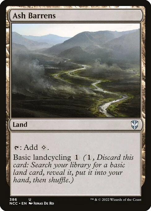 Ash Barrens, carta Magic di tipo Land illustrata da Jonas De Ro