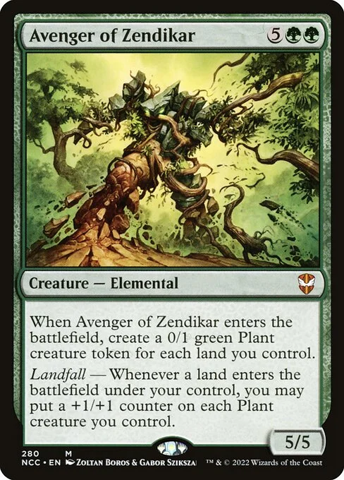 Avenger of Zendikar, carta Magic di tipo Creature — Elemental illustrata da Zoltan Boros & Gabor Szikszai