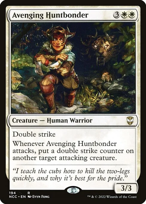 Avenging Huntbonder, carta Magic di tipo Creature — Human Warrior illustrata da Evyn Fong