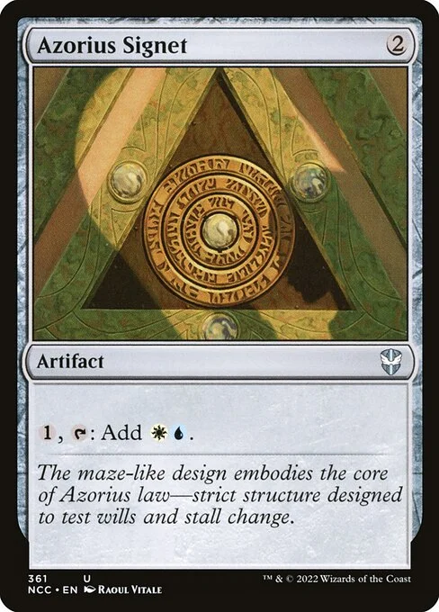 Azorius Signet, carta Magic di tipo Artifact illustrata da Raoul Vitale