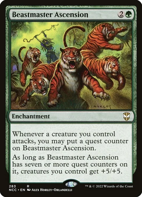 Beastmaster Ascension, carta Magic di tipo Enchantment illustrata da Alex Horley-Orlandelli