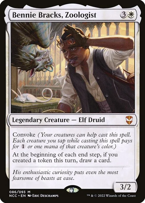 Bennie Bracks, Zoologist, carta Magic di tipo Legendary Creature — Elf Druid illustrata da Eric Deschamps