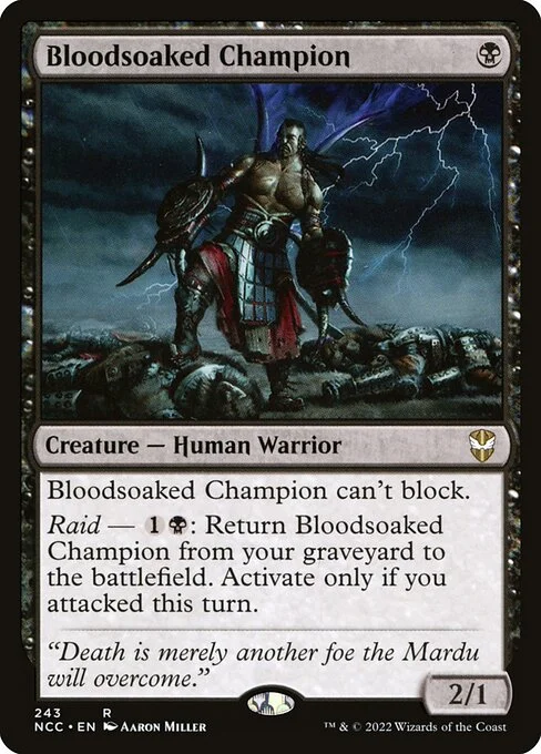 Bloodsoaked Champion, carta Magic di tipo Creature — Human Warrior illustrata da Aaron Miller