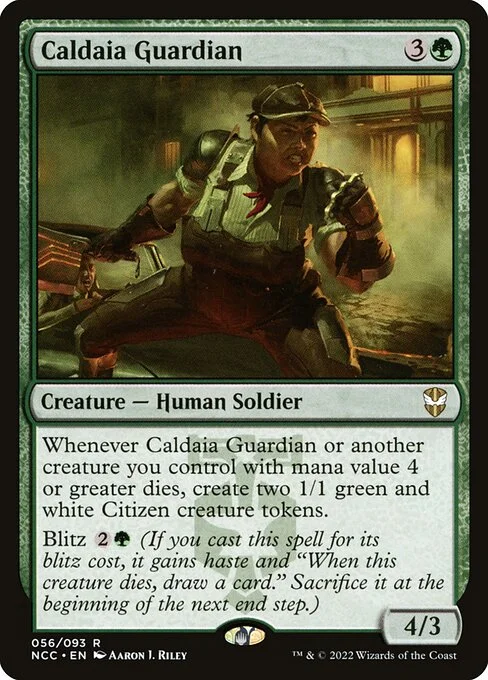 Caldaia Guardian, carta Magic di tipo Creature — Human Soldier illustrata da Aaron J. Riley