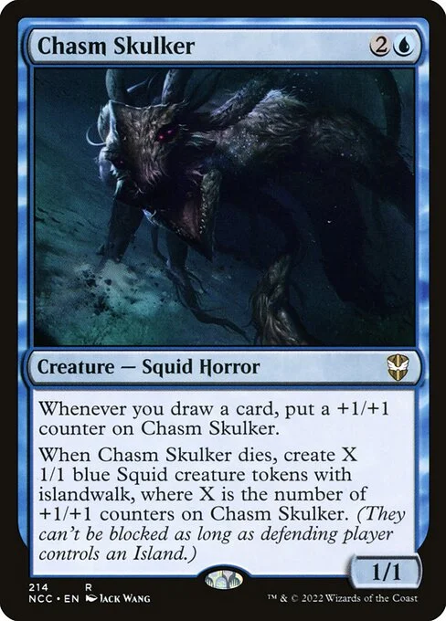 Chasm Skulker, carta Magic di tipo Creature — Squid Horror illustrata da Jack Wang