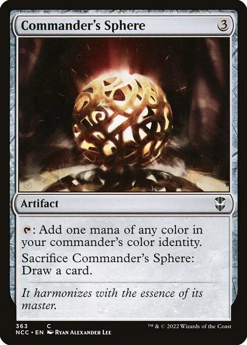 Commander's Sphere, carta Magic di tipo Artifact illustrata da Ryan Alexander Lee