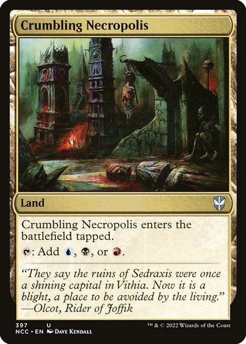 Crumbling Necropolis, carta Magic di tipo Land illustrata da Dave Kendall