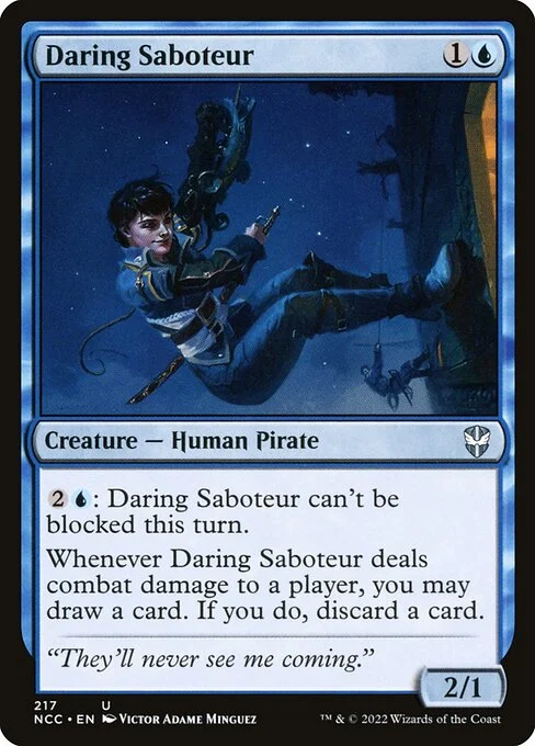 Daring Saboteur, carta Magic di tipo Creature — Human Pirate illustrata da Victor Adame Minguez
