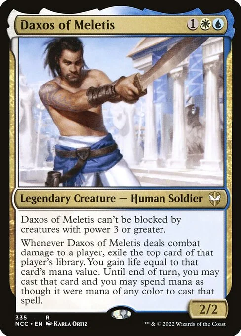 Daxos of Meletis, carta Magic di tipo Legendary Creature — Human Soldier illustrata da Karla Ortiz