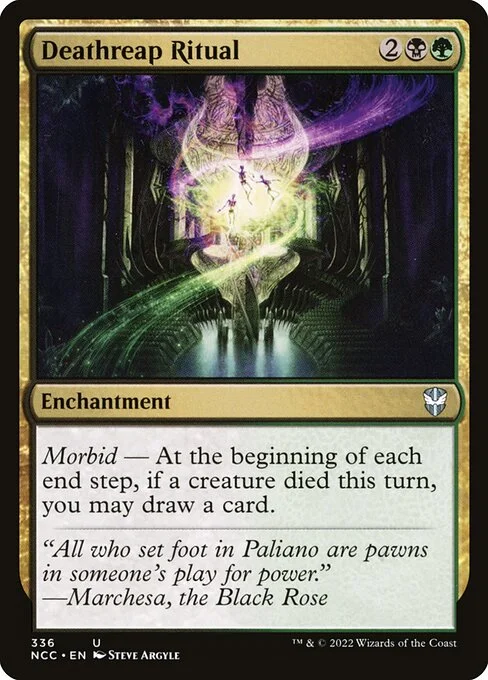Deathreap Ritual, carta Magic di tipo Enchantment illustrata da Steve Argyle
