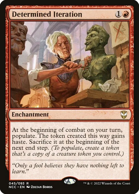 Determined Iteration, carta Magic di tipo Enchantment illustrata da Zoltan Boros