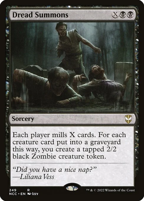 Dread Summons, carta Magic di tipo Sorcery illustrata da Izzy