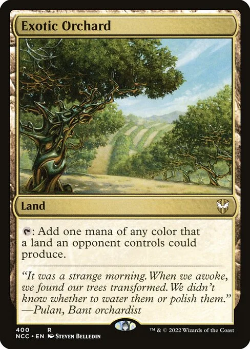 Exotic Orchard, carta Magic di tipo Land illustrata da Steven Belledin
