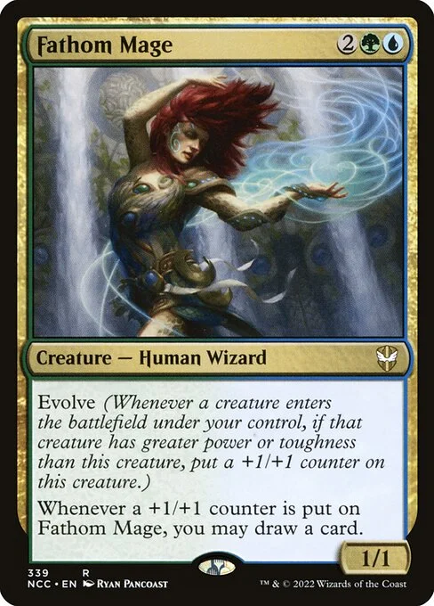 Fathom Mage, carta Magic di tipo Creature — Human Wizard illustrata da Ryan Pancoast