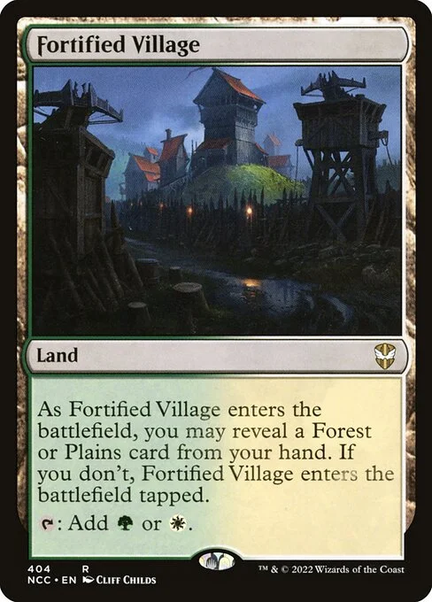 Fortified Village, carta Magic di tipo Land illustrata da Cliff Childs