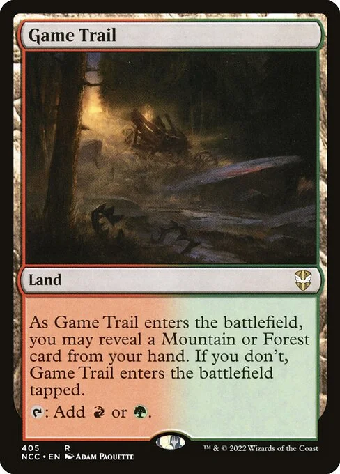 Game Trail, carta Magic di tipo Land illustrata da Adam Paquette