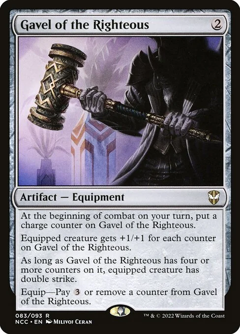 Gavel of the Righteous, carta Magic di tipo Artifact — Equipment illustrata da Milivoj Ćeran