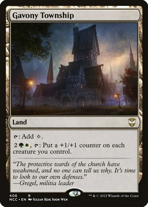 Gavony Township, carta Magic di tipo Land illustrata da Julian Kok Joon Wen