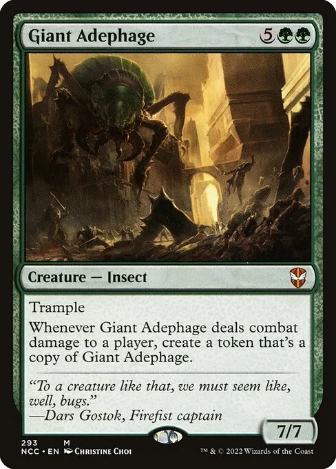 Giant Adephage, carta Magic di tipo Creature — Insect illustrata da Christine Choi