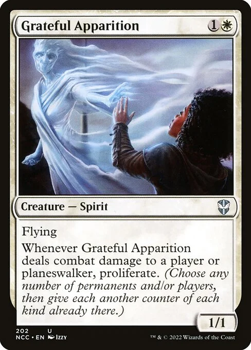 Grateful Apparition, carta Magic di tipo Creature — Spirit illustrata da Izzy