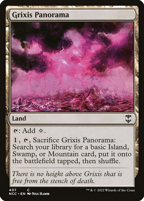Grixis Panorama, carta Magic di tipo Land illustrata da Nils Hamm
