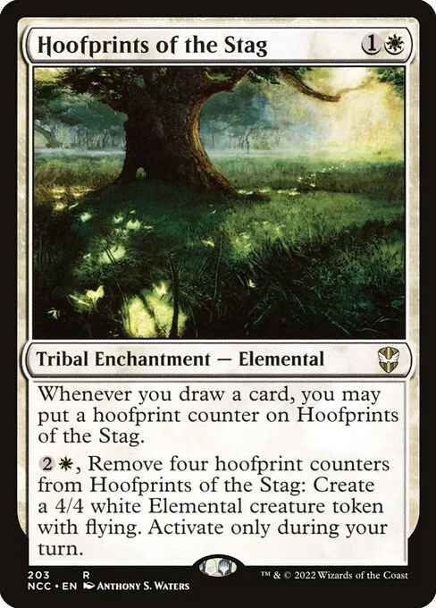 Hoofprints of the Stag, carta Magic di tipo Kindred Enchantment — Elemental illustrata da Anthony S. Waters