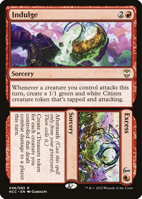 Indulge // Excess, carta Magic di tipo Sorcery // Sorcery illustrata da Gaboleps