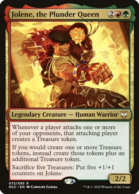 Jolene, the Plunder Queen, carta Magic di tipo Legendary Creature — Human Warrior illustrata da Caroline Gariba