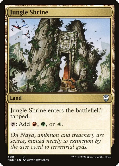 Jungle Shrine, carta Magic di tipo Land illustrata da Wayne Reynolds