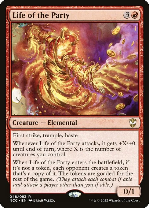 Life of the Party, carta Magic di tipo Creature — Elemental illustrata da Brian Valeza